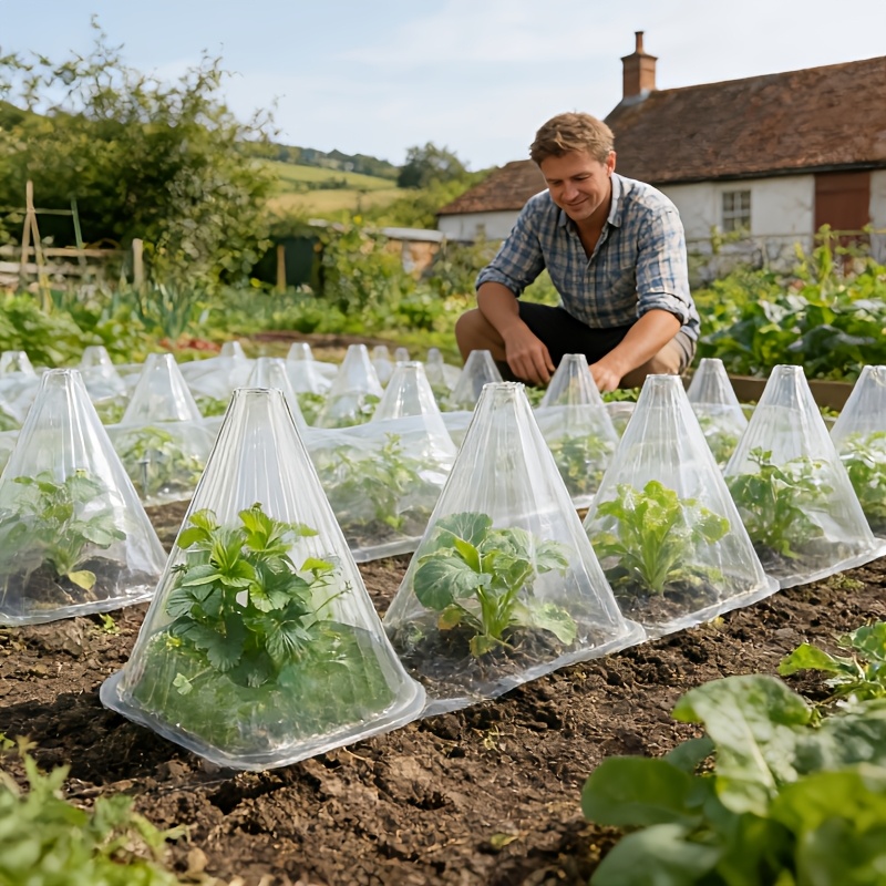 Greenhouse Plastic Film - 55 Protetores de Plantas Reutilizáveis de